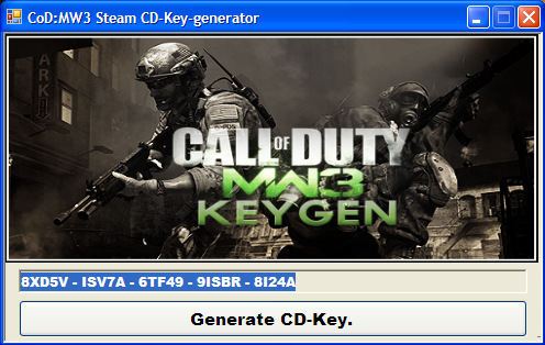 call of duty modern warfare 3 serial key generator